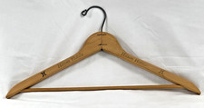Vintage Wooden Hanger with Hilton Hotel Advertisement Cloths Suit Wood Rare