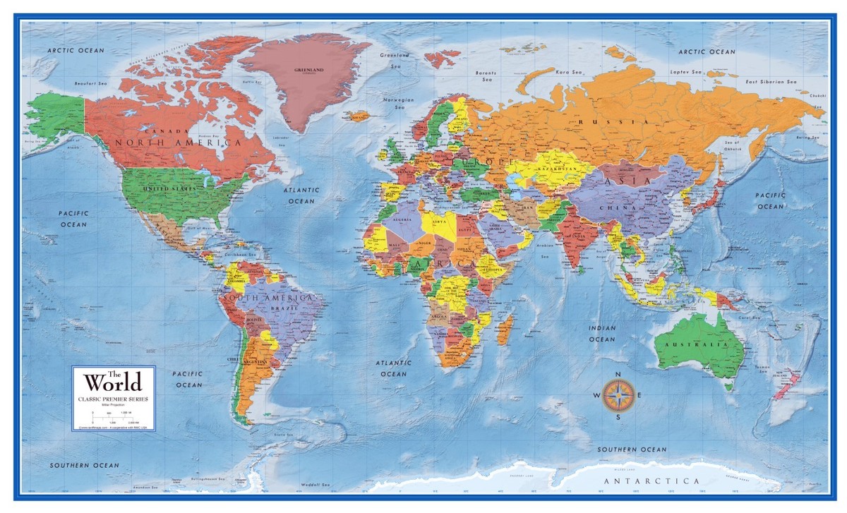 Swiftmaps Australia - Mapa De Pared (edición Geopolítica, Laminado De 18 X 22