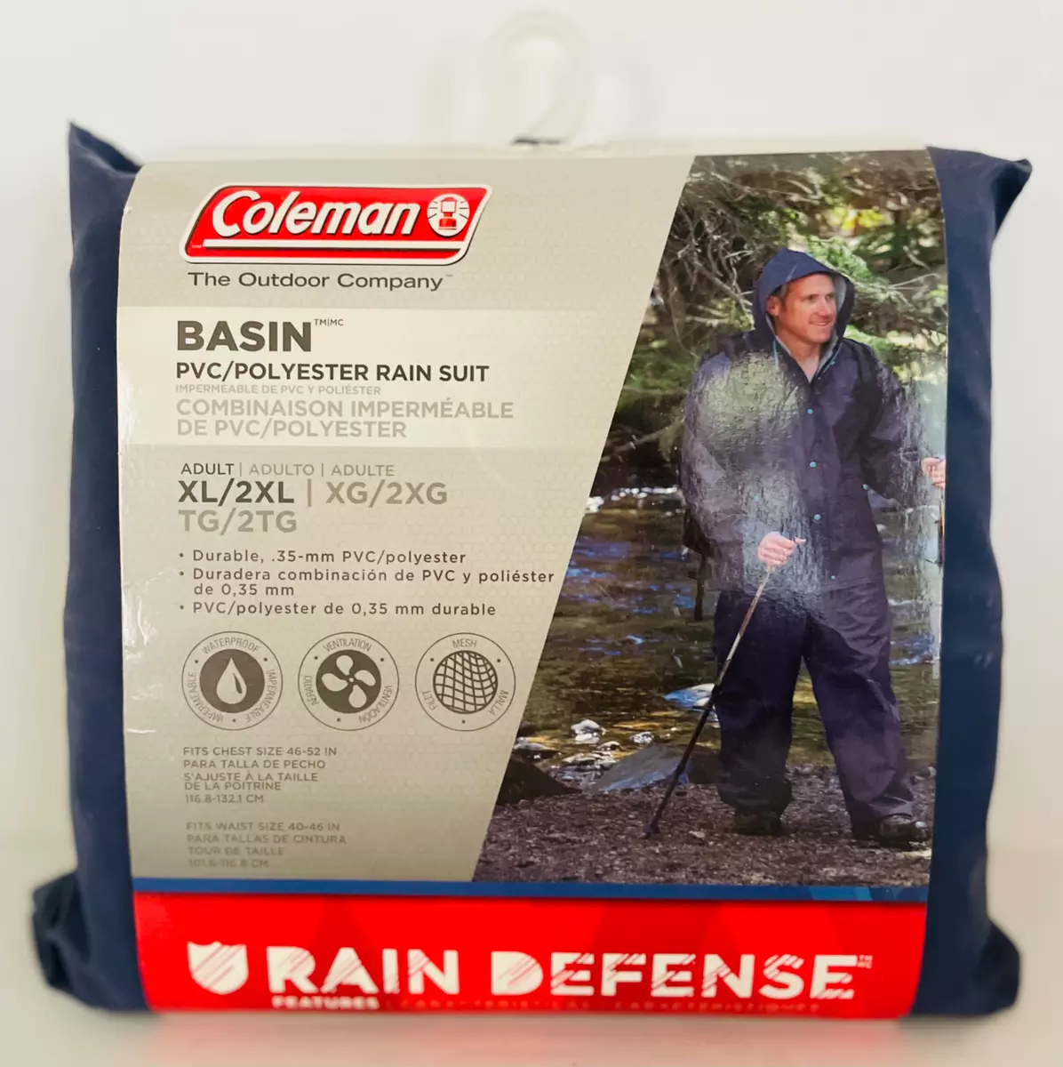 Coleman Basin Rain Defense Suit Adult XL 2XL Blue 76501 15872 eBay