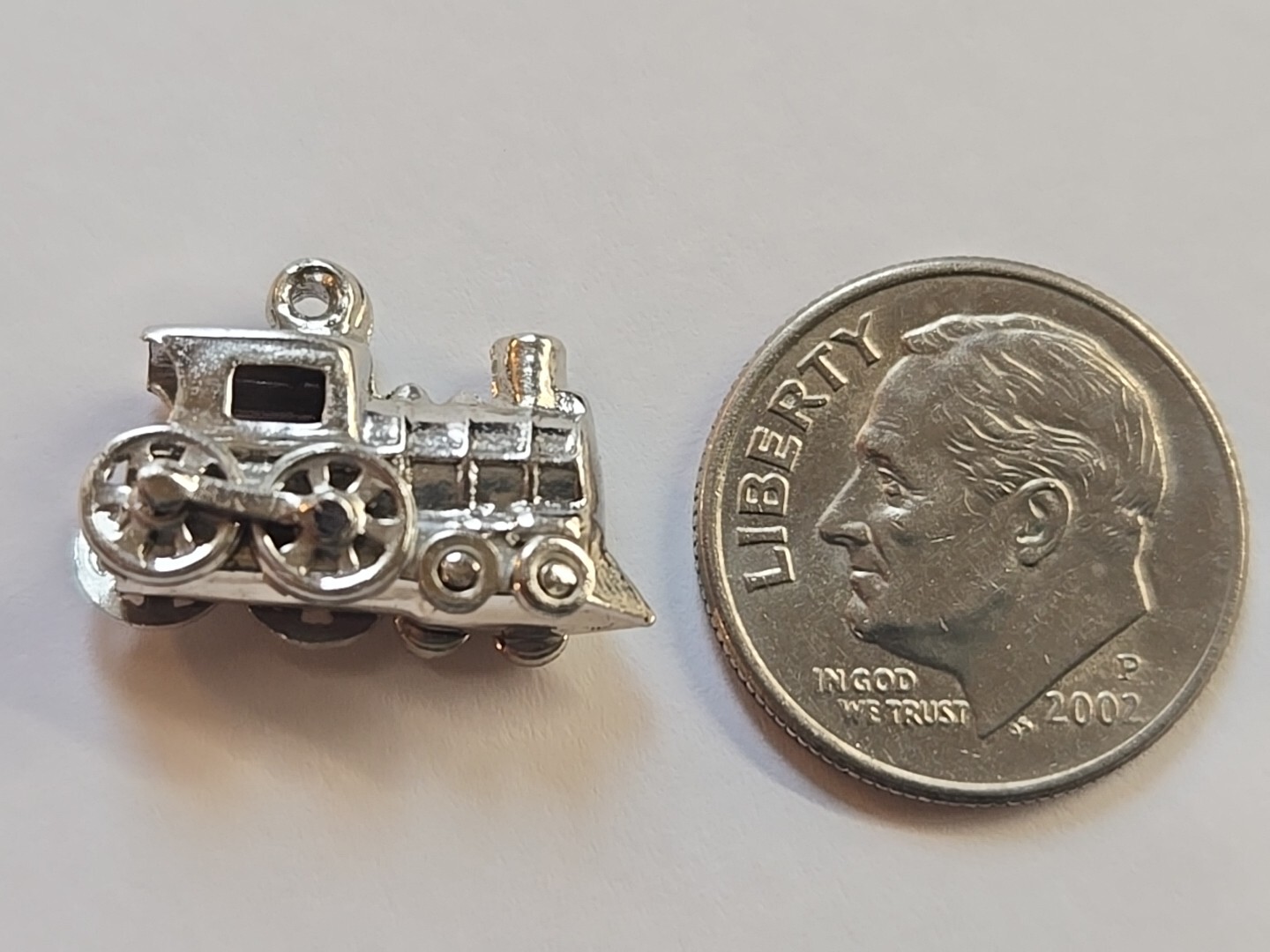 Sterling Silver ~ TRAIN ENGINE Charm ~ THE POLAR … - image 2