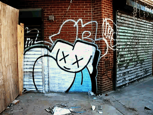 Vintage Moody Mutz NYC 3M Reflective Graffiti Tee Gr. XL dunkelgrau Herren T-Shirt - Bild 12 von 12