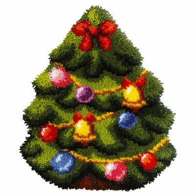 Orchidea Latch Hook Kit: Cushion: Shaped: Christmas Tree