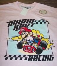 Super Nintendo SUPER MARIO KART T-Shirt PINK MENS LARGE 1990's NEW w/ TAG