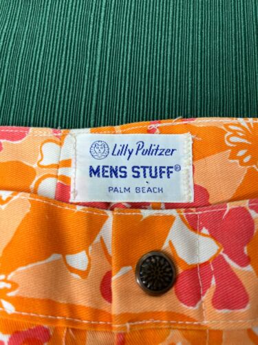 Vintage Lilly Pulitzer Men's Stuff Orange Floral Print Pants - Picture 8 of 8