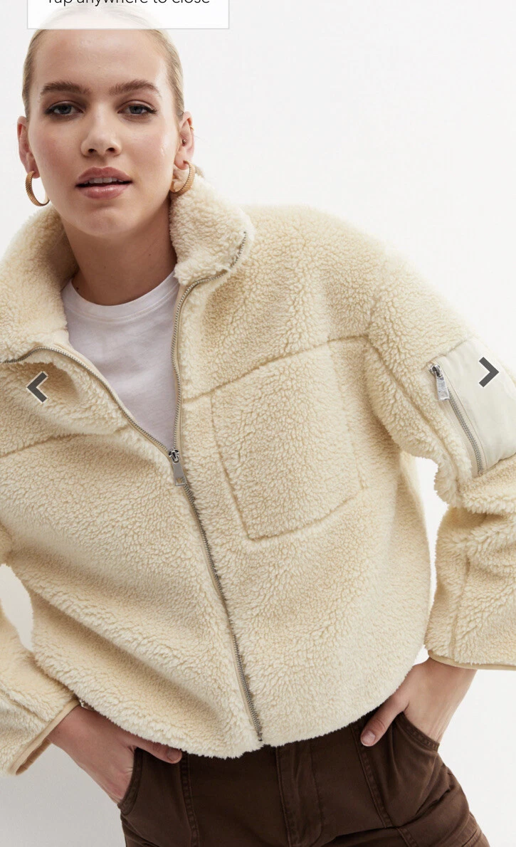 Ladies store borg jacket