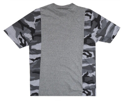 Ecko Unltd Men's T-Shirt Panel Stitched Camo Grey Heather