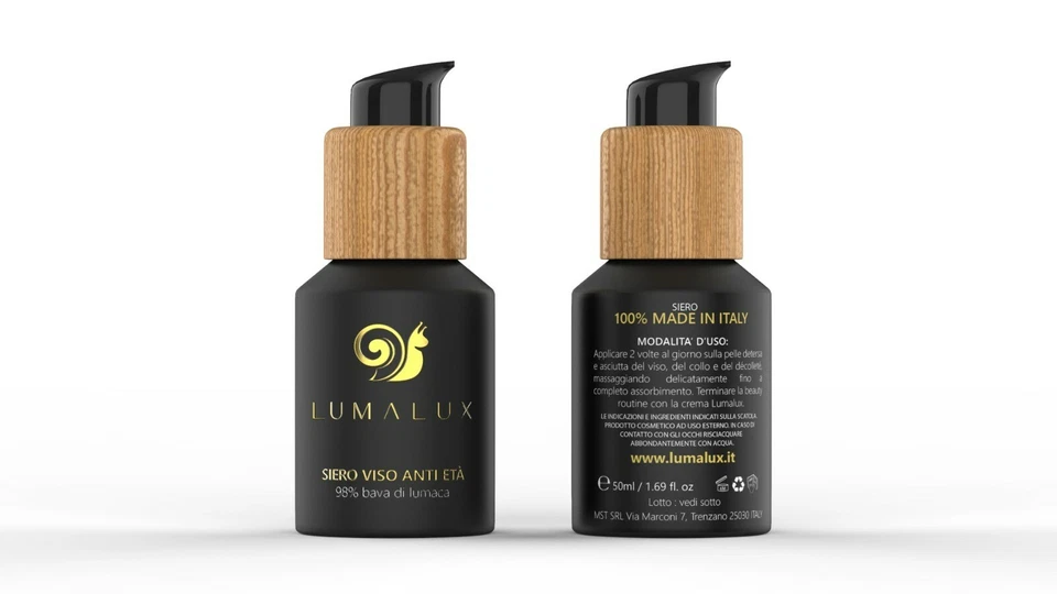 Lumalux siero viso 50 ml + crema viso 50 ml 98% + 75% Bava di lumaca biologica - Immagine 2 di 4