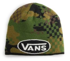 Vans Youth Boys Green Camo Reversible Warm Winter Beanie Hat