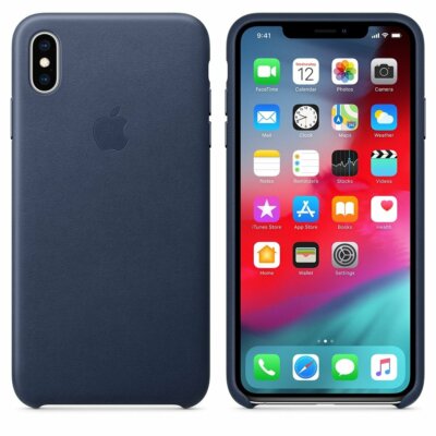 Apple iPhone Xs Max Leather Case Midnight Blue MRWU2ZM/A NEU