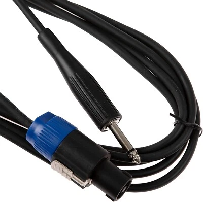 QTX PA Speaker Lead Locking SPK to 6.35mm 1/4 Jack Low Loss 5.8mm Cables 6m Long