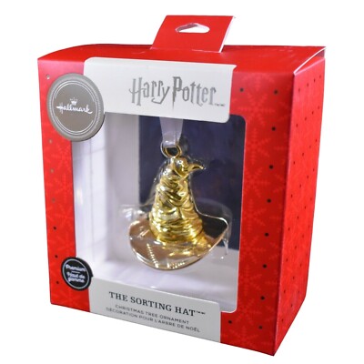 Hallmark Harry Potter Golden Sorting Hat Premium Redbox Ornament
