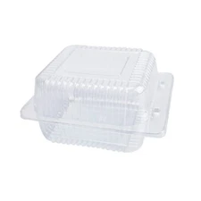 Clear Hinged Plastic Containers with Lids50Pc Square Hinged Individual Cake Sli