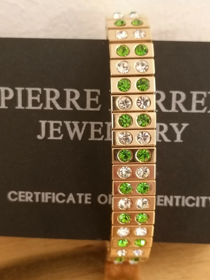 24k Gold Bracelet Gift for Wife Birthday Gemstone 2ct Hndmde Green Topaz Jewelry - Image 4 of 4