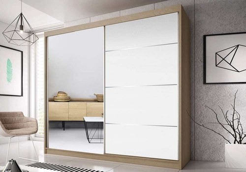 Modern Wardrobes MU 35 sliding doors with mirror perfect inside FREE DELIVERY - Picture 16 of 19