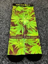 colorful Funny 3d print socks Unisex One size Green leaf trending