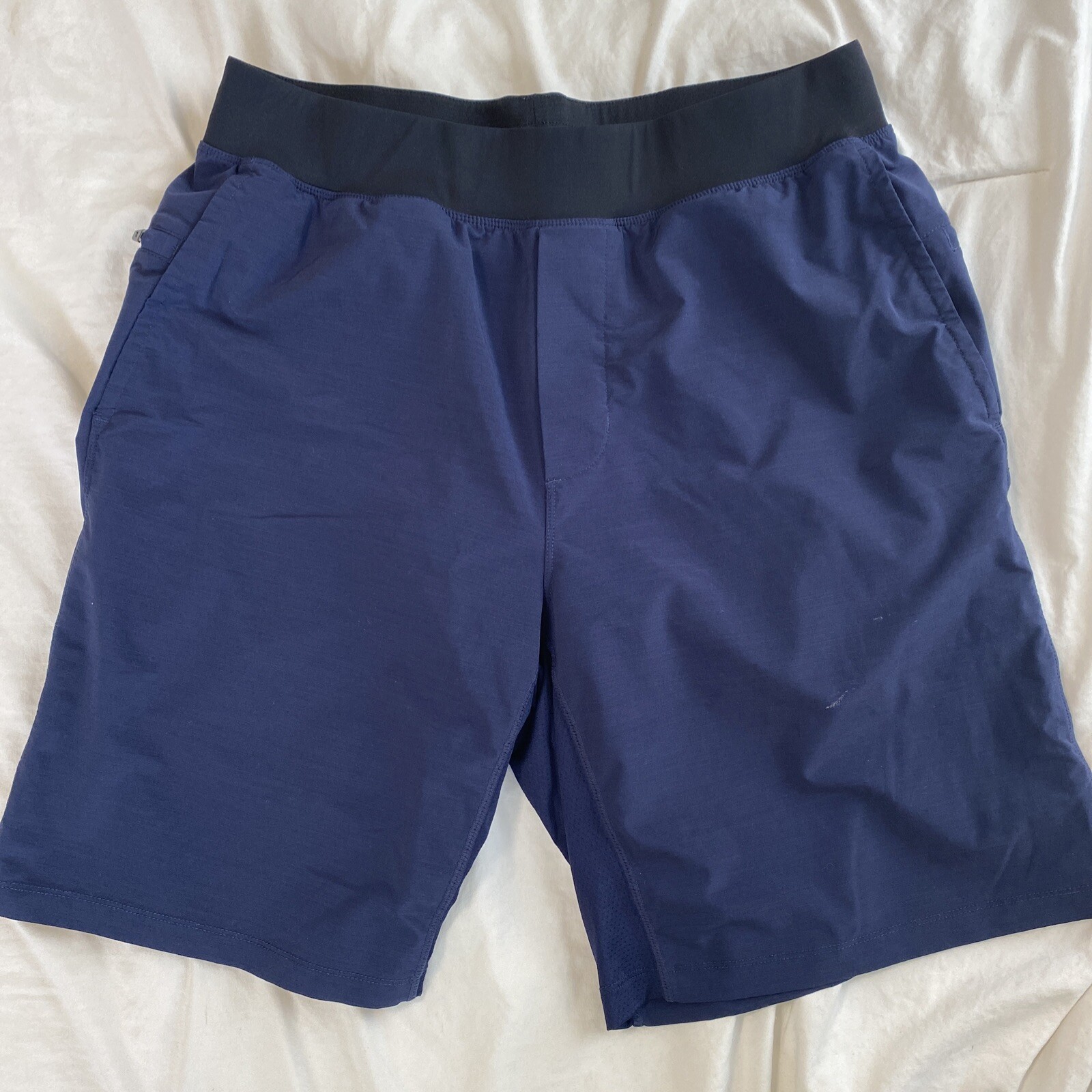 Fabletics 9" Shorts Performance Stretch Lined Nav… - image 1