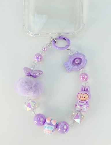 Labubu Handy Schlüsselanhänger Handyanhänger Riemen Tasche Schlüsselanhänger Anhänger Perlen Taschenanhänger süß - Bild 9 von 12