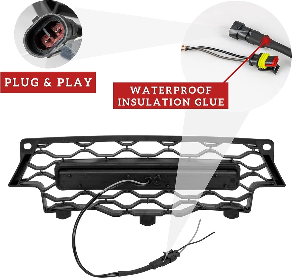 Grelha de malha para-choque dianteiro com luz LED para 16-19 Can-Am Defender MAX HD5 HD8 HD10 - Imagem 3 de 4