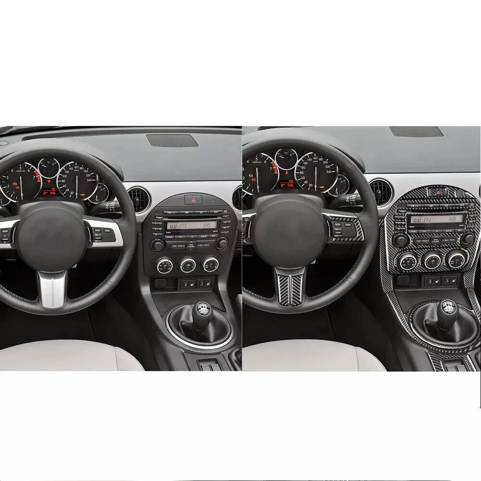 Kit completo de cubierta interior de fibra de carbono real de 34 piezas para Mazda MX-5 Miata 09-15 Foto 3 de 4