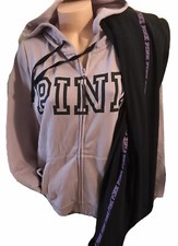 Victorias Secret PINK Full Zip Hoodie Leggings Set Sweatshirt Pants SET Large