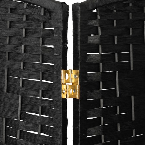 2 ft. Short Diamond Weave Fiber Folding Screen - Black - 8 Panel - Picture 7 of 7