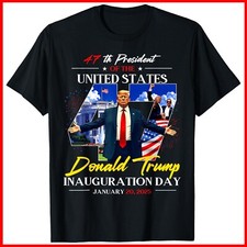 President Donald Trump Inauguration Day 2025 47Th Usa Flag Black Cotton T-Shirt