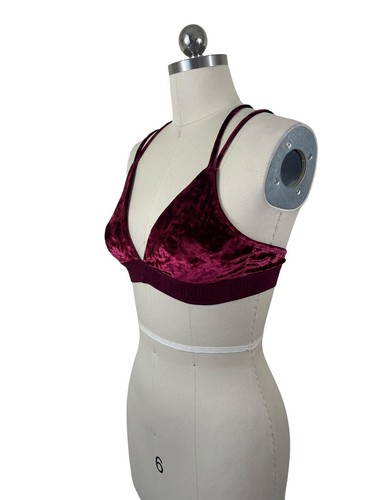 Pink Victoria's Secret Bra Bralette Top Medium Red Velvet Logo Wireless Strappy - Picture 3 of 9
