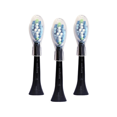 3x Philips DiamondClean AdaptiveClean Replacement Brush Heads | Black | w/o Box