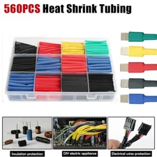 560 Pcs HEAT SHRINK Tubing Sleeve 3:1 Shrinkable Tube Wire Cable Assortment Kit