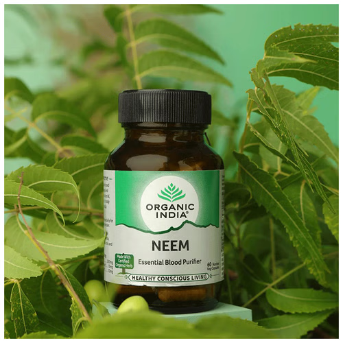 Organic India NEEM Capsules 60cap (Pack of 2) Essential Herbal Blood Purifier - Picture 7 of 7