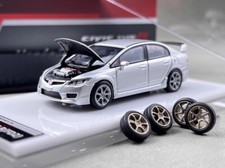 ED MH 1:64 Silver JDM Civic Type R FD2 Racing Sports Model Diecast Collect Car