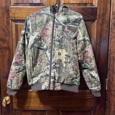 Mossy Oak Youth XL Camo Hooded Insulated Full Zip Jacket Hunting Outdoor