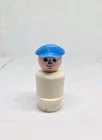 Vintage Fisher Price little people white boat captain with blue hat
