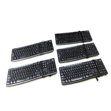 Lot of 5 Logitech K200 Media Keyboard Wired USB Black 112-Keys w/Tilt Y-U0011