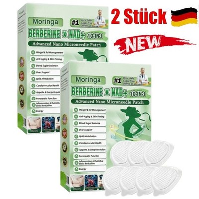 2Box Moringa Berberine | 10-in-1 Advanced- Nano Microneedle Patch    7pcs/box DE
