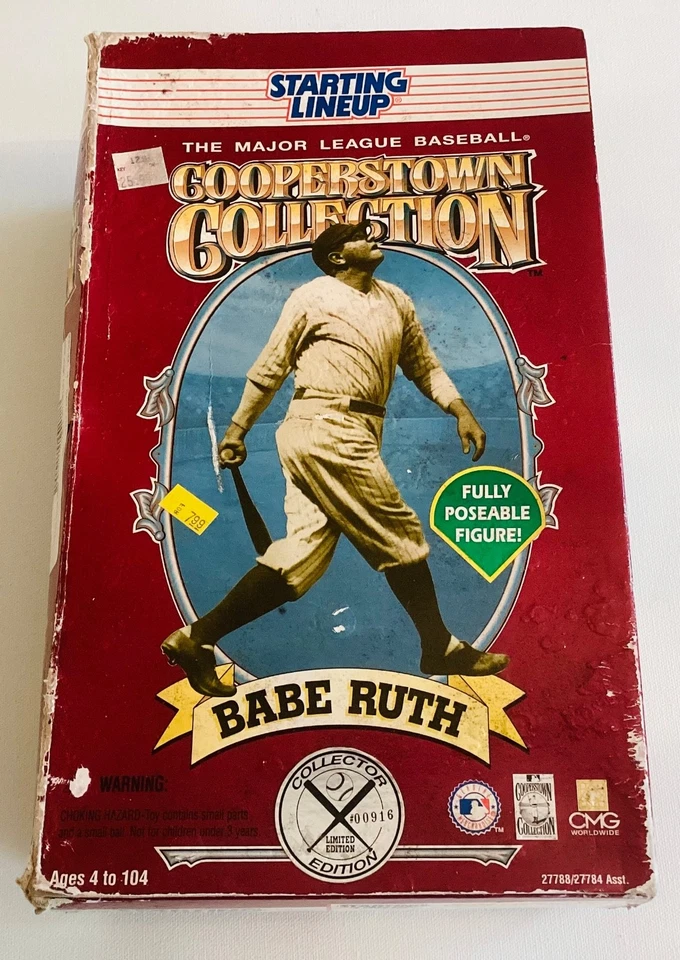 “1996 Starting Lineup Cooperstown Collection Babe Ruth 12” fully poseable MIB” - Image 2 of 3