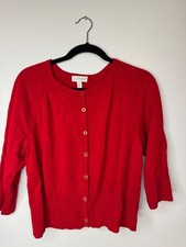 St. John Sport Women's Red Cardigan Size XLarge 3/4 Sleeves Santana Knit