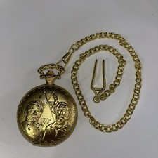 American Sesquicentennial 150th Anniversary Civil War Gold Tone Pocket Watch J2