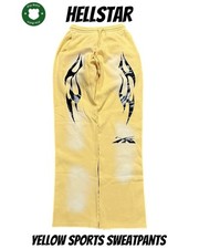 Hellstar Yellow Sports Sweatpants Large 100 Authentic
