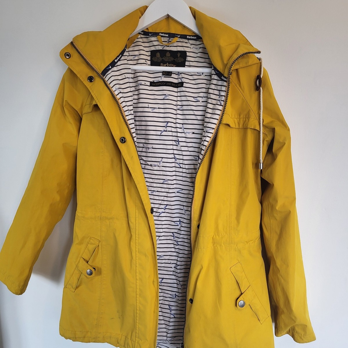 Raincoat Barbour Mustard Coat BARBOUR Bamburgh Canary Yellow Rain