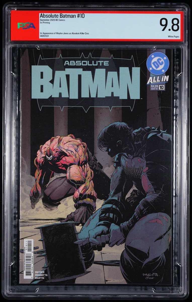 2025 DC Absolute Batman #10 App Killer Croc Dragotta 1st Print PSA