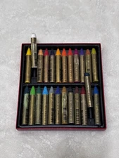 Mungyo Water Soluble Oil Pastel Set of 24 - White & Blue Used (pic), Others New