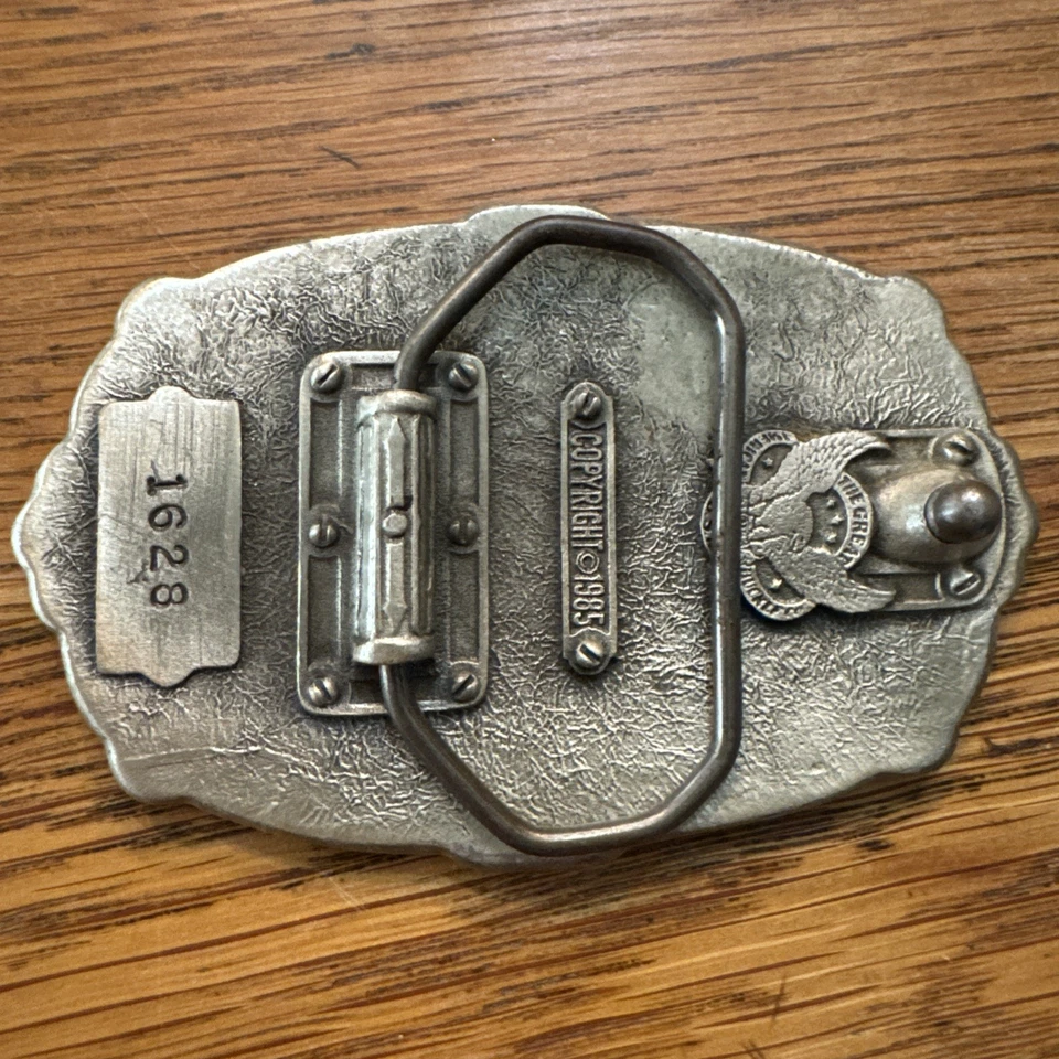 Cinto esmaltado glitter azul pai ótima fivela americana 1985 vintage tom prata - Imagem 4 de 4