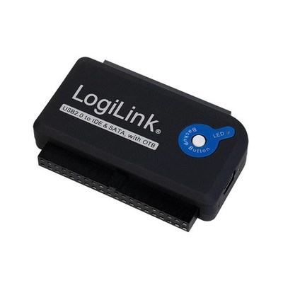 LogiLink AU0006C USB Adapter 2.0 AM to  IDE & SATA w. OTB 2.5 + 3.5 Zoll HDD ~E~