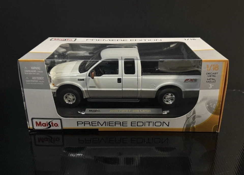 2004 FORD F-350 F350 FX4 White Pick Up Truck 1/18 Maisto Kodeblake Exclusive ! - Image 3 of 4