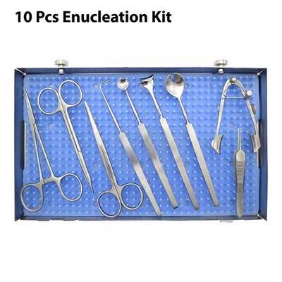 10 Pcs Enucleation Kit Stainless Steel Ophthalmic Instruments German Grade