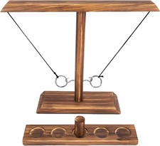 Hook and Ring Toss Game Tabletop Wood Ring Tossing Game for Indoor Outdoor New