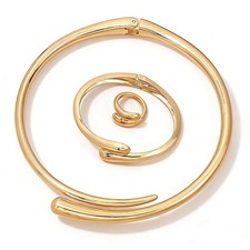 3 Pcs Chunky Gold Statement Jewelry Set for Women Bold Golden/Silver Choker N...