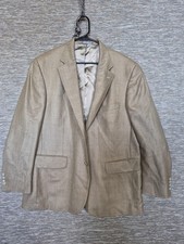 Oscar De La Renta Blazer Mens Size 46 Beige Sport Coat Two Button Classic Lined