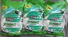 3 Bags of 12 Ct Schick ST2 Xtreme 2 Blades Sensitive Disposable Mens Razors New